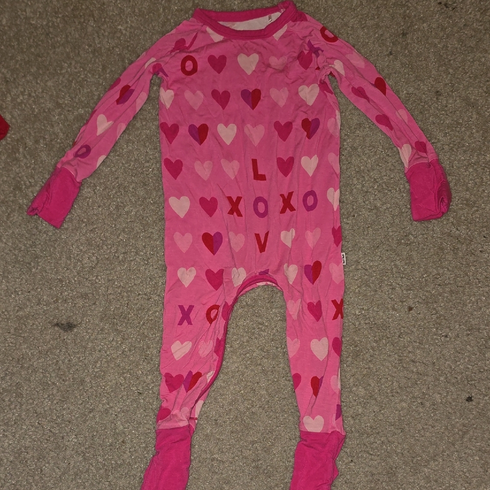 Little Sleepies Xoxo Hearts 3-6 Cresent Zippy